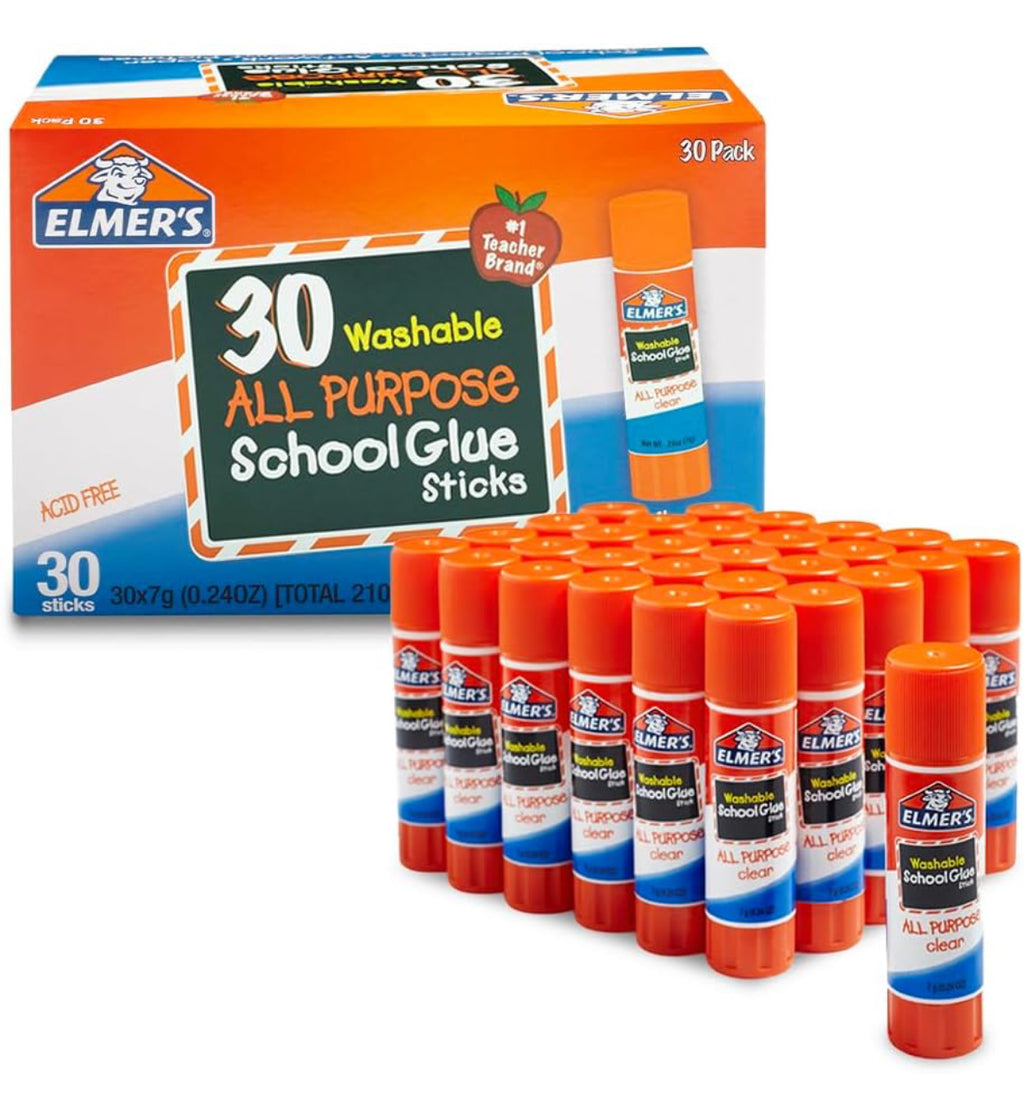 All Purpose School Glue Sticks Washable - 30 pack
